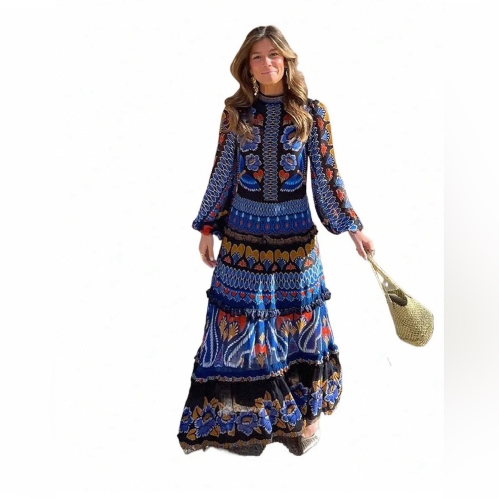 FARM Rio Multicolor Floral Maxi Dress Colorful Patterned Maxi Dress